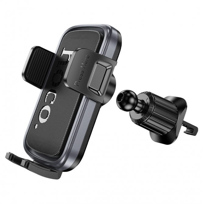 Холдер Hoco H78 Vista push-type car holder Black metal grey-2