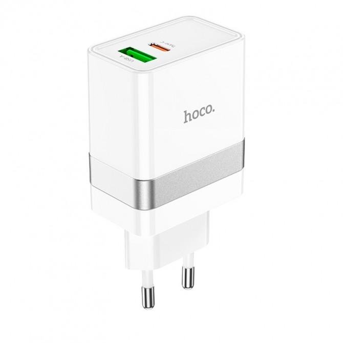 МЗП 1USB + Type-C Hoco N21 PD30W+QC3.0 White