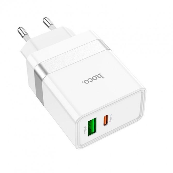 МЗП 1USB + Type-C Hoco N21 PD30W+QC3.0 White-1