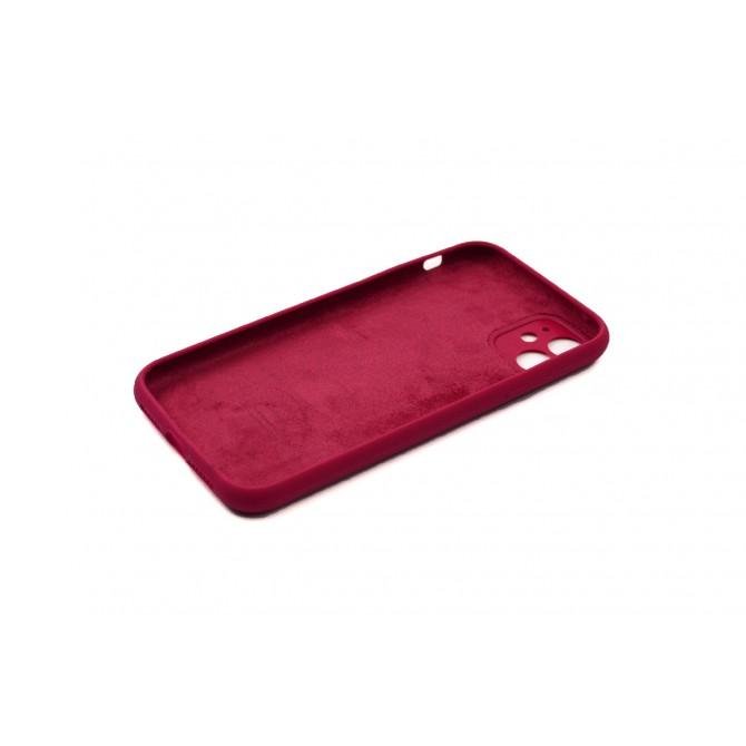 Оригинальный силиконовый чехол для iPhone 11 Малиновый FULL (with camera protection)-2