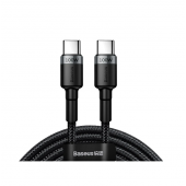 Кабель Baseus Cafule Type-C/Type-C PD2.0 100W (20V 5A) (CATKLF-AL) Black/Grey 2m