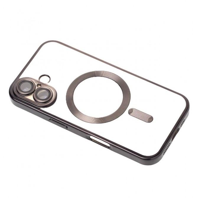 Силіконовий чохол SHINING with MagSafe для iPhone 16 Темно Сірий-1