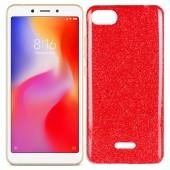 Чехол Silicone 3in1 Блёстки для Xiaomi Redmi 6a Red