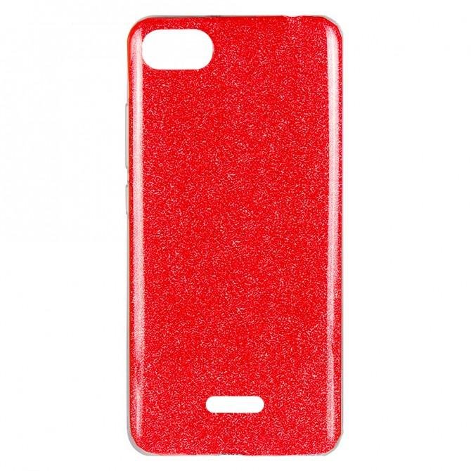 Чехол Silicone 3in1 Блёстки для Xiaomi Redmi 6a Red-1
