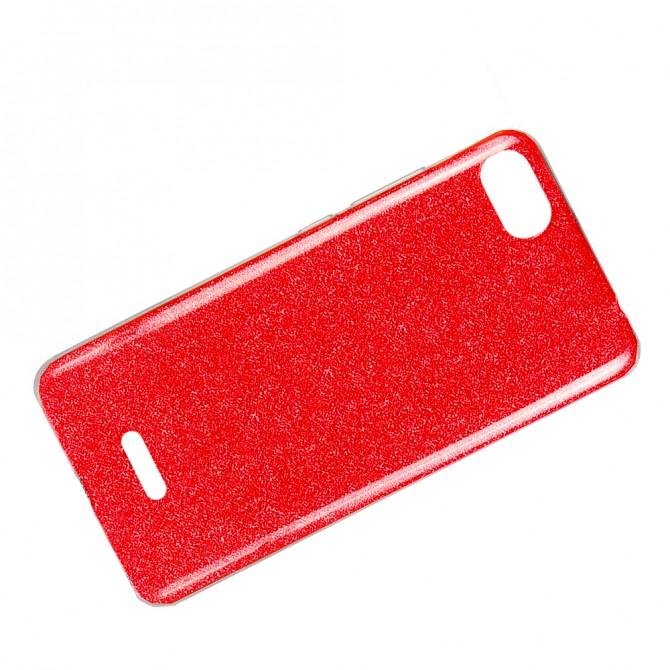 Чехол Silicone 3in1 Блёстки для Xiaomi Redmi 6a Red-2