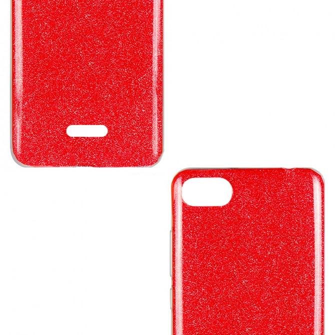 Чехол Silicone 3in1 Блёстки для Xiaomi Redmi 6a Red-3