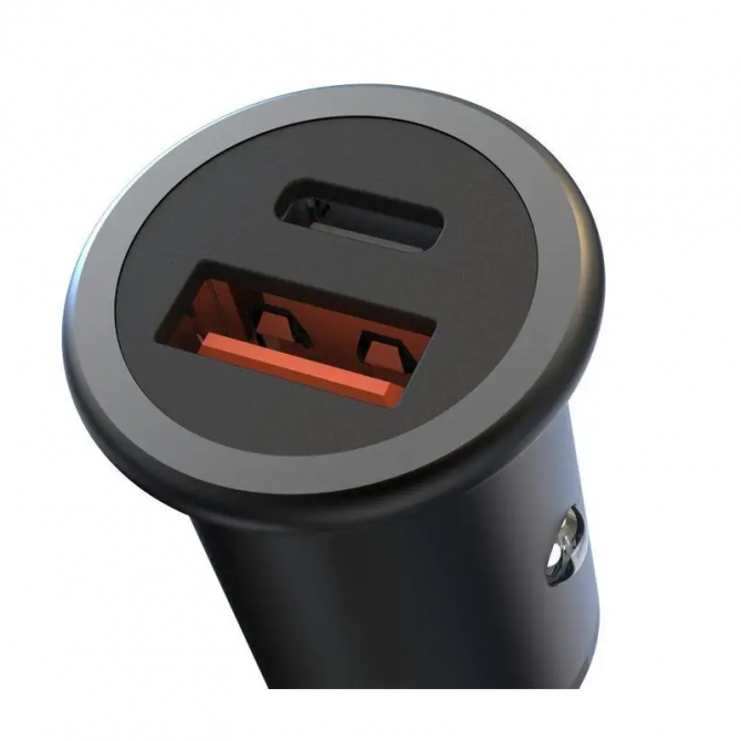Автомобильное зарядное устройство для XO CC38 1 USB QC 3.0 20W + Type-C PD (18W) Black-1