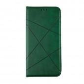 Чехол-книжка Lines Leather for Xiaomi Redmi Note 14 5G Dark Green