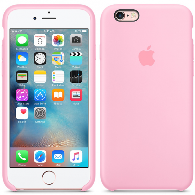 Чехол силиконовый для iPhone 6/6s Ярко розовый