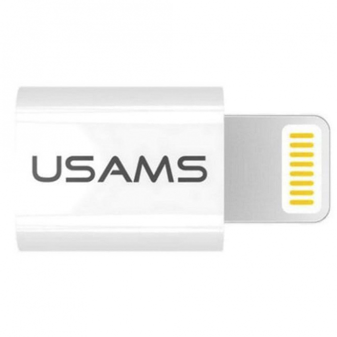 Адаптер Usams US-SJ014 Lightning -> MicroUSB Білий-1