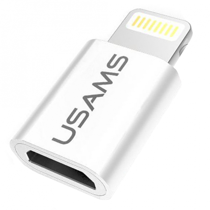 Адаптер Usams US-SJ014 Lightning -> MicroUSB Білий-2