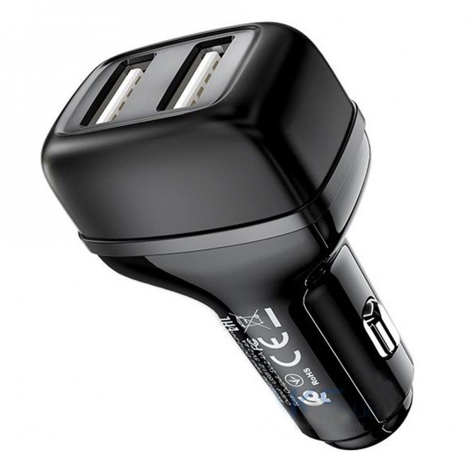 Автомобільний зарядний пристрій Hoco Z36 Black + Кабель MicroUSB-1