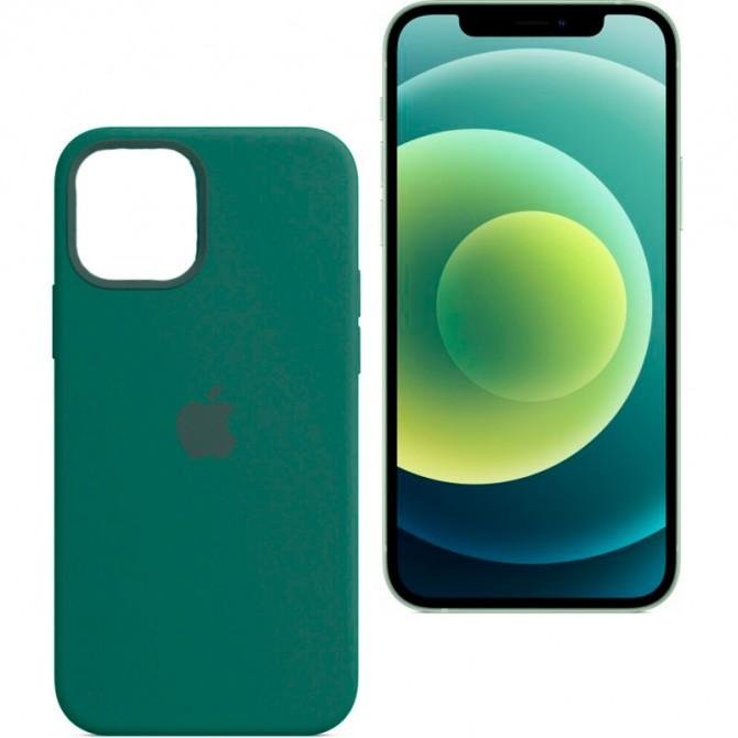 Чехол силиконовый для iPhone 12 /12 Pro Хвойно Зеленый-1