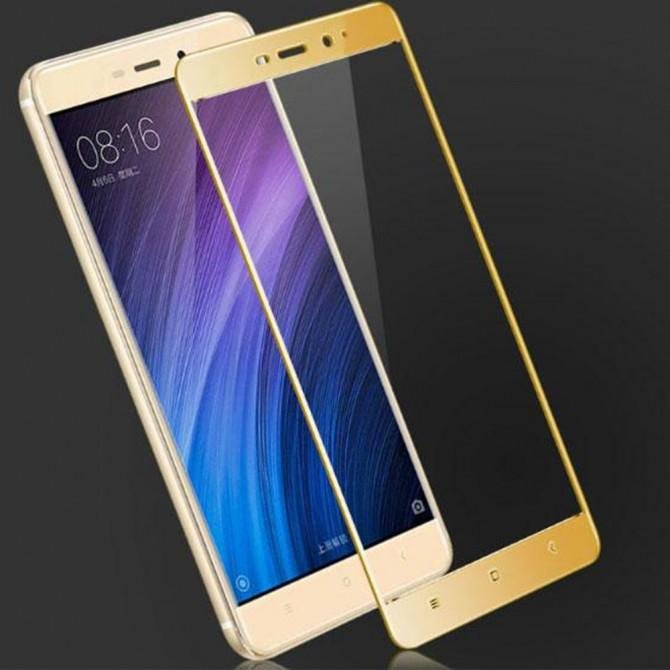 Защитное стекло для XIAOMI Redmi 4/Redmi 4 Pro (0.3 мм, 2.5D, с золотистым Silk Screen покрытием)-2