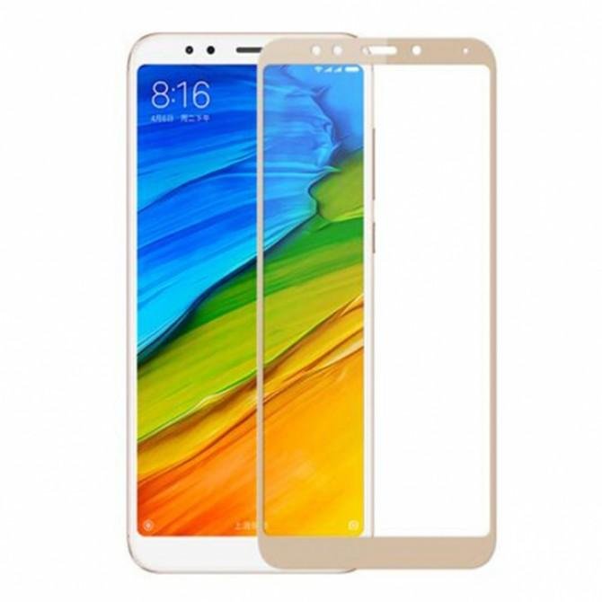 Защитное стекло для XIAOMI Redmi 5 Plus (0.3 мм, 2.5D, с золотистым Silk Screen покрытием)-1