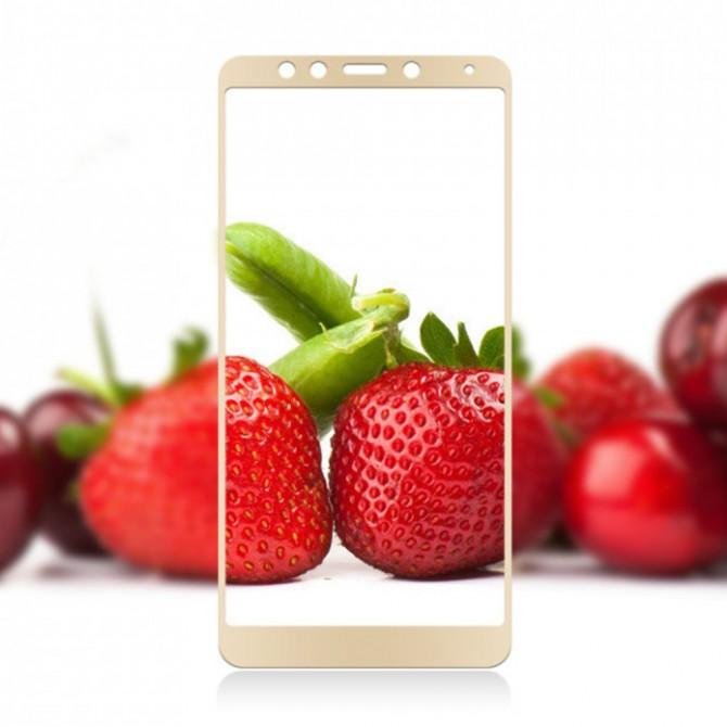 Защитное стекло для XIAOMI Redmi 5 Plus (0.3 мм, 2.5D, с золотистым Silk Screen покрытием)-2