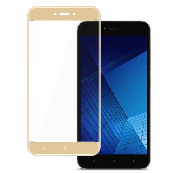 Защитное стекло для XIAOMI Redmi 5a (0.3 мм, 2.5D, с золотистым Silk Screen покрытием)