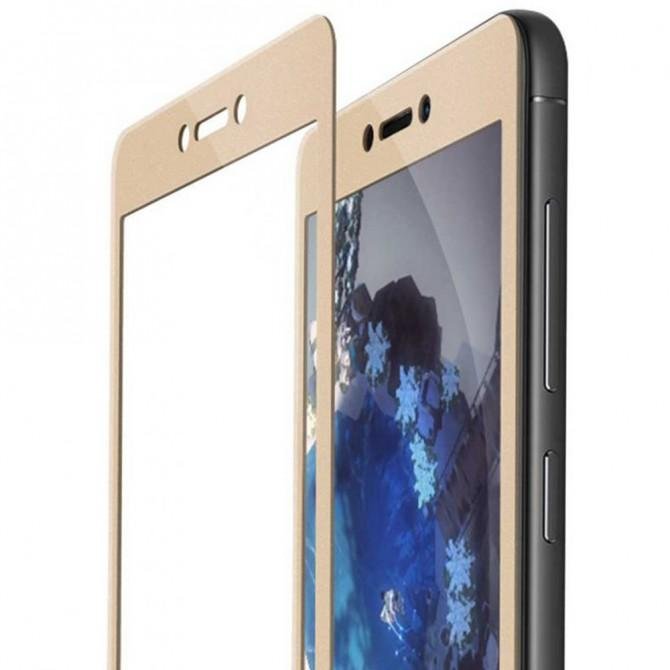 Защитное стекло для XIAOMI Redmi 5a (0.3 мм, 2.5D, с золотистым Silk Screen покрытием)-1