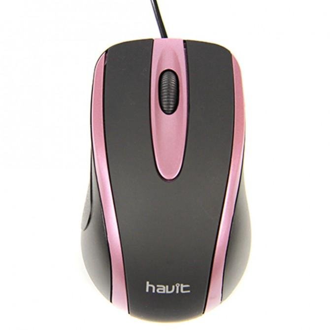 Миша Havit HV-MS753 USB, Чорний/Фіолетовий