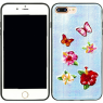 Чехол накладка Diliana flower&butterfly для iPhone 7 Plus/8 Plus голубая