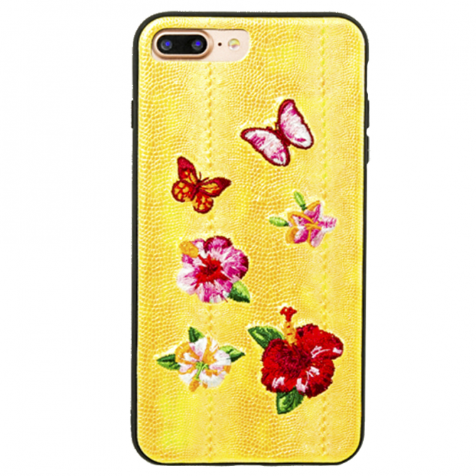 Чехол накладка Diliana flower&butterfly для iPhone 7 Plus/8 Plus желтая-2
