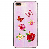 Чехол накладка Diliana flower&butterfly для iPhone 7 Plus/8 Plus розовая Чехол накладка Diliana flower&butterfly для iPhone 7 Plus/8 Plus розовая