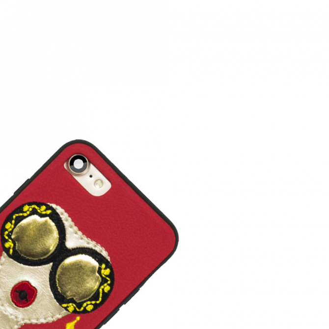 Чехол накладка Diliana Girl with glass для iPhone 7/8 красная-3