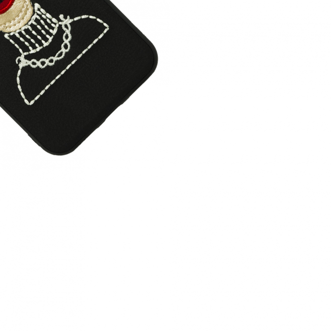 Чехол накладка Diliana Girl with glass для iPhone 7/8 черная-3