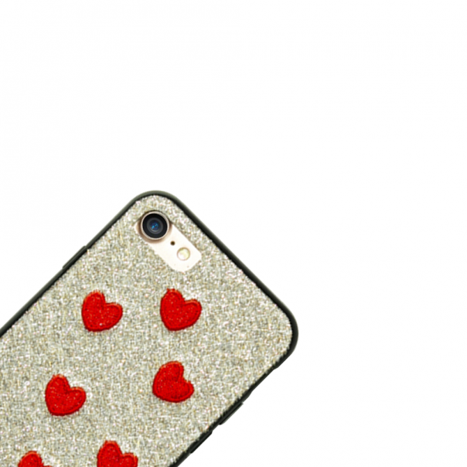 Чохол накладка Diliana Hearts для iPhone 7/8 срібло-2