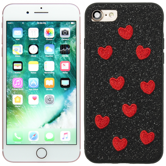 Чохол накладка Diliana Hearts для iPhone 7/8 чорний