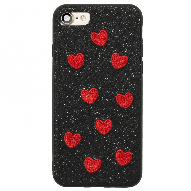 Чохол накладка Diliana Hearts для iPhone 7/8 чорний-1