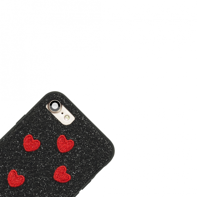 Чохол накладка Diliana Hearts для iPhone 7/8 чорний-2