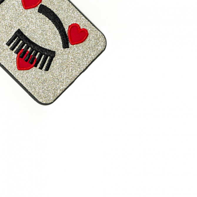 Чехол накладка Diliana Shine eyes для iPhone 7 Plus/8 Plus серебро-3