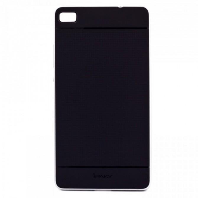 Накладка iPaky Carbon TPU + Bumper для Huawei Ascend P8 Срібло-1