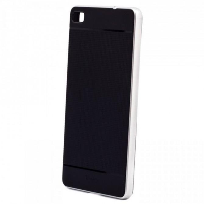 Накладка iPaky Carbon TPU + Bumper для Huawei Ascend P8 Срібло-2