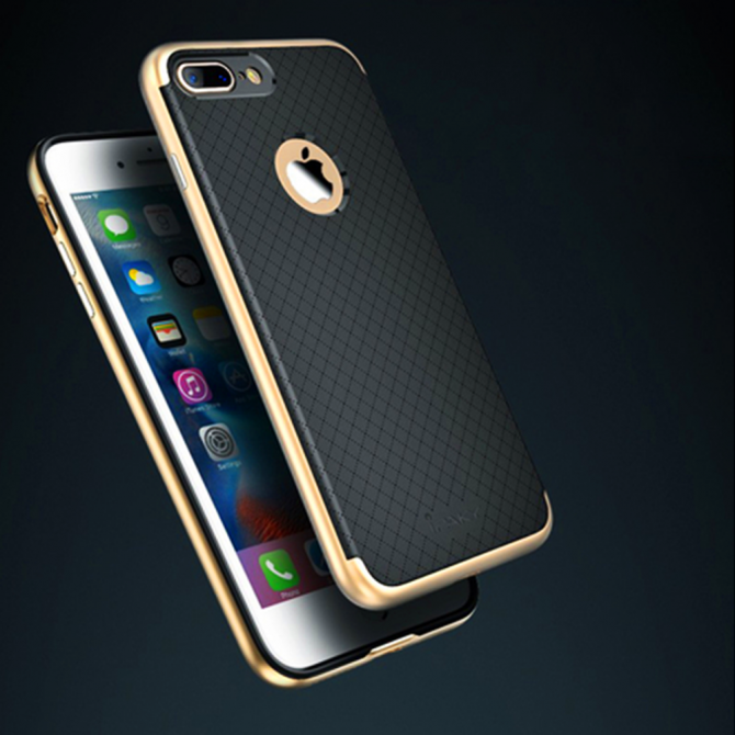 Накладка iPaky Carbon TPU + Bumper для iPhone 7 Plus Gold-2