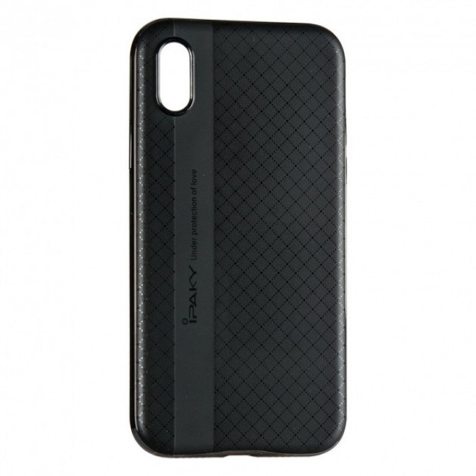 Накладка iPaky Carbon TPU + Bumper для iPhone X Сірий-3