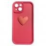 Чохол 3D Heart series for iPhone 13 Red