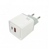 Мережевий зарядний пристрій Mibrand MI-30 GaN 30W Travel Charger USB-A + USB-C White