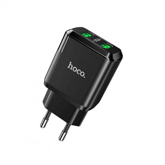 Сетевое зарядное устройство 2USB Hoco N6 QC3.0 Black