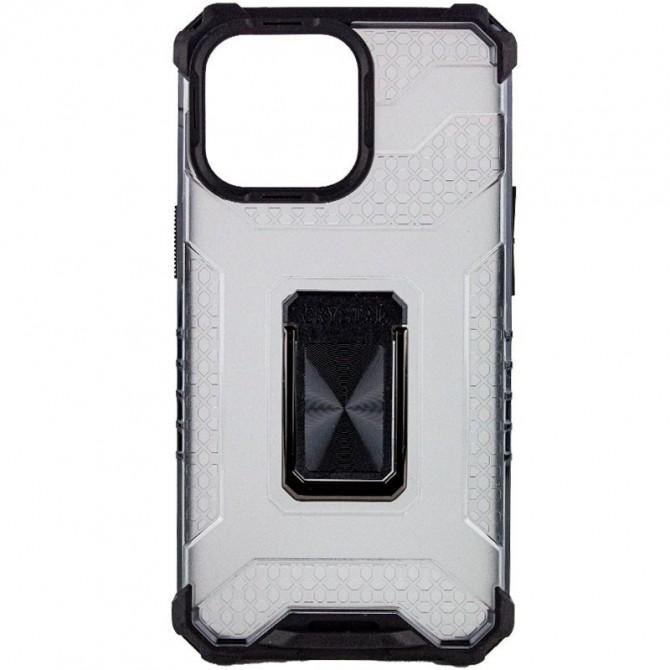 Ударопрочный чехол Transformer CrystalRing для Apple iPhone 13 (6.1") Черный/Прозрачный