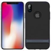 Чехол Rock Royce Series TPU+PC с функцией подставки для Apple iPhone X (Черный / Синий)