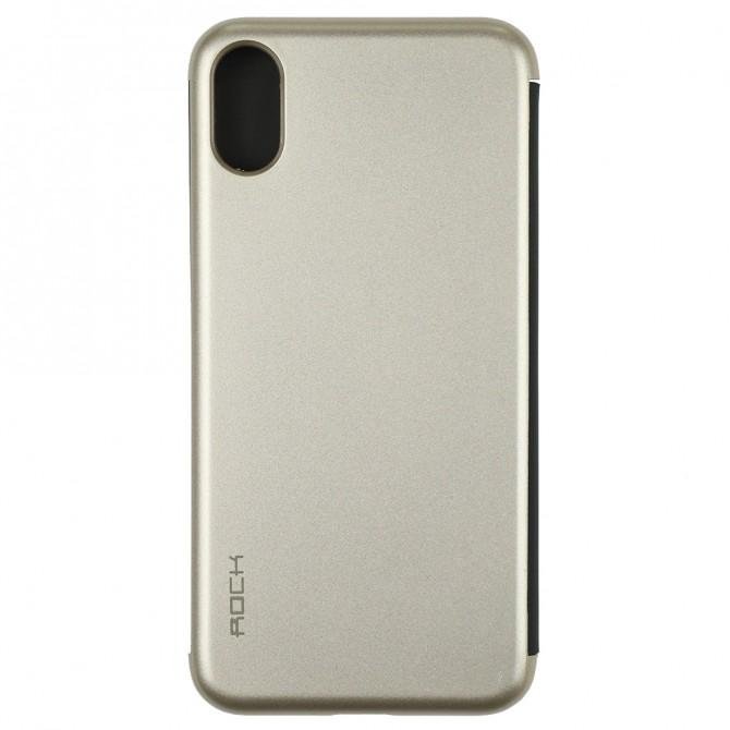 Чехол книжка Rock DR.V Series для Apple iPhone X (Черный / Gold)-2
