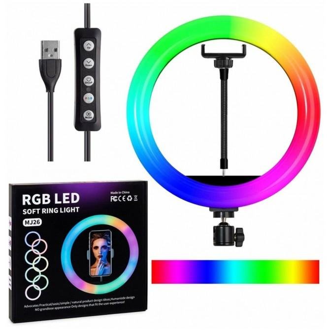 Кольцевая Led Лампа для фото RGB 26 см + штатив-2