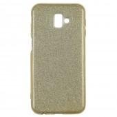 Чехол Silicone 3in1 Блёстки для Samsung J610 Galaxy J6 Plus Gold