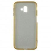 Чехол Silicone 3in1 Блёстки для Samsung J610 Galaxy J6 Plus Gold