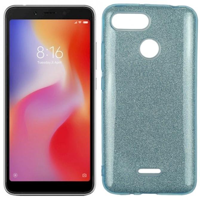 Чехол Silicone 3in1 Блёстки для Xiaomi Redmi 6 Blue