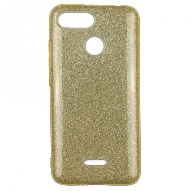 Чохол Silicone 3in1 Блискітки для Xiaomi Redmi 6 Золотий-1