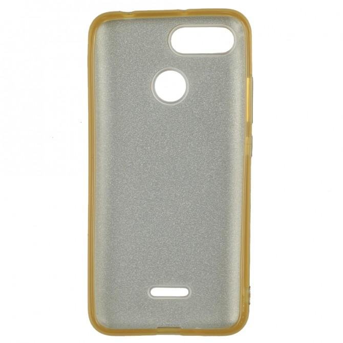 Чохол Silicone 3in1 Блискітки для Xiaomi Redmi 6 Золотий-2