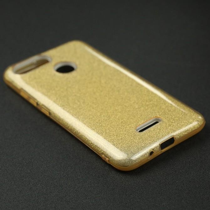 Чохол Silicone 3in1 Блискітки для Xiaomi Redmi 6 Золотий-3